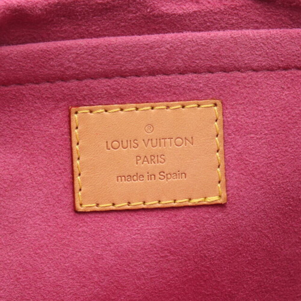 Louis Vuitton Pleaty Denim Handbag Fuchsia Pink Leather - Picture 4 of 8